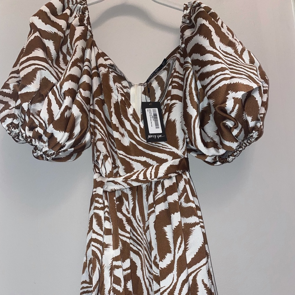 Nasty Gal Zebra Maxi Wrap Dress